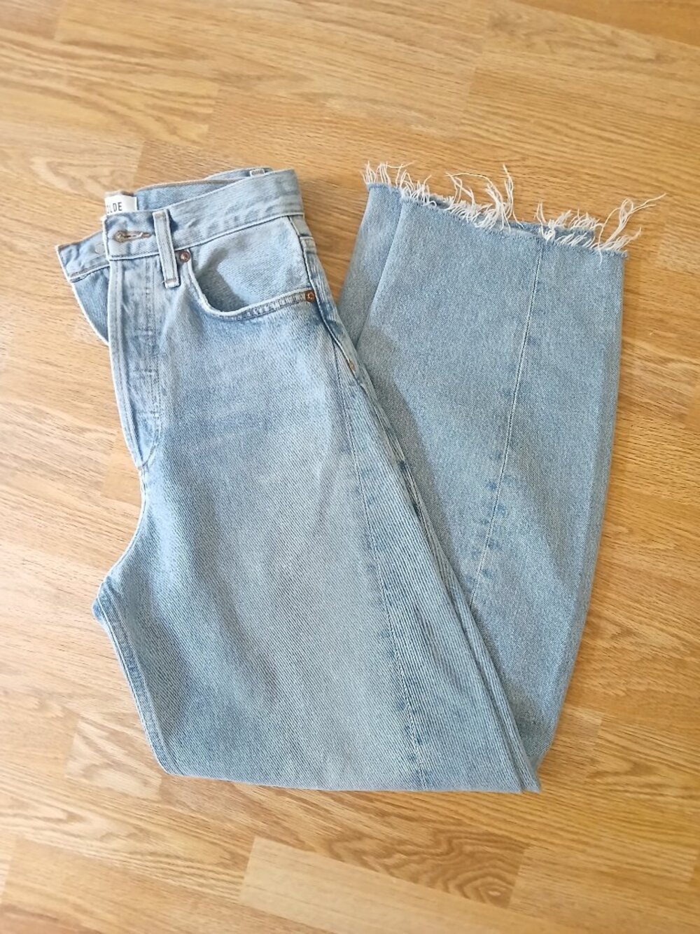 AGOLDE Luna Pieced/High Rise Tapered Jeans Size 24 - Picture 6 of 8